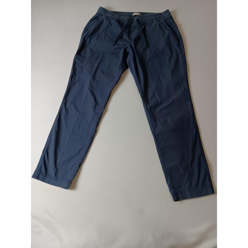 L.L. Bean Cargo Pants Mens 32x28 Blue Elastic Waist Drawstring Pockets Casual